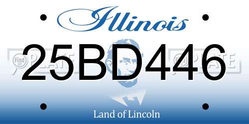 25BD446 Illinois License Plate