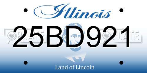 25BD921 Illinois License Plate