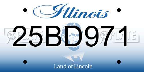25BD971 Illinois License Plate