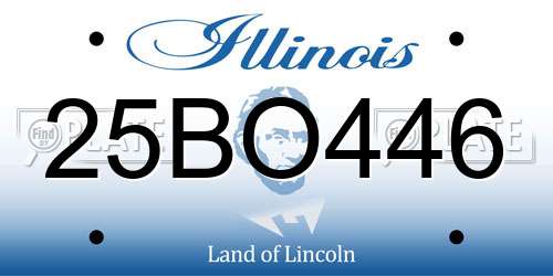 25BO446 Illinois License Plate