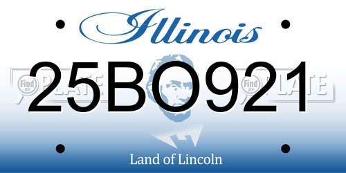 25BO921 Illinois License Plate