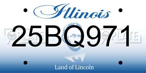 25BQ971 Illinois License Plate