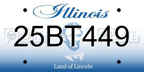 25BT449 Illinois License Plate