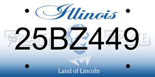 25BZ449 Illinois License Plate