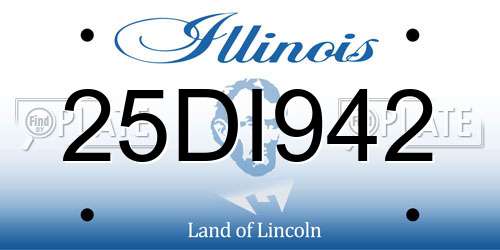 25DI942 Illinois License Plate