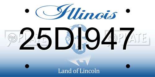 25DI947 Illinois License Plate
