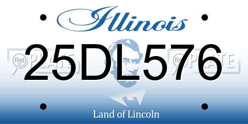 25DL576 Illinois License Plate