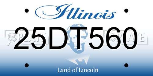 25DT560 Illinois License Plate