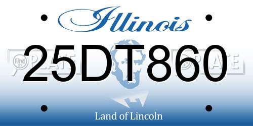 25DT860 Illinois License Plate