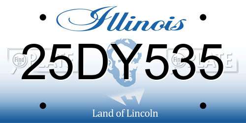 25DY535 Illinois License Plate