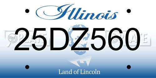 25DZ560 Illinois License Plate