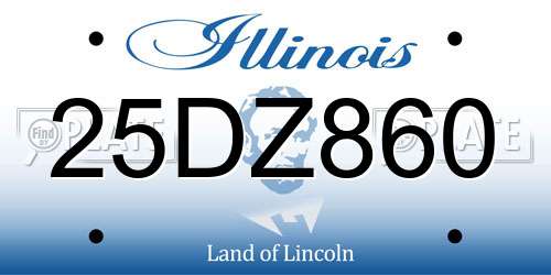 25DZ860 Illinois License Plate