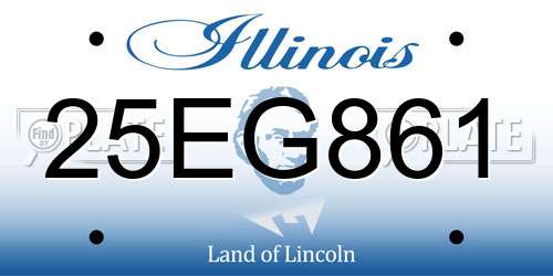 25EG861 Illinois License Plate