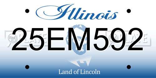 25EM592 Illinois License Plate
