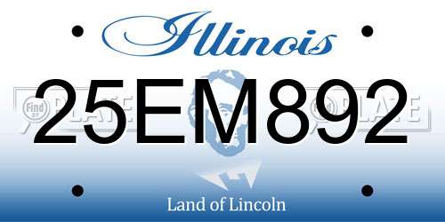 25EM892 Illinois License Plate