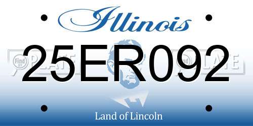 25ER092 Illinois License Plate
