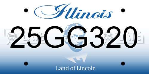 25GG320 Illinois License Plate