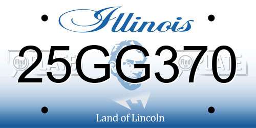 25GG370 Illinois License Plate
