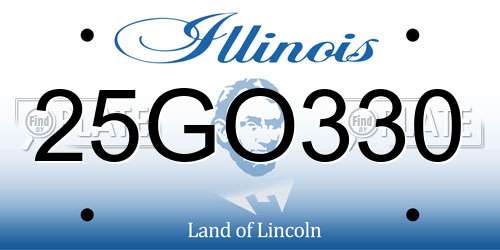 25GO330 Illinois License Plate