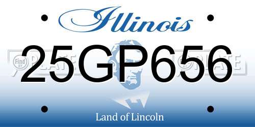 25GP656 Illinois License Plate