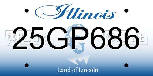 25GP686 Illinois License Plate