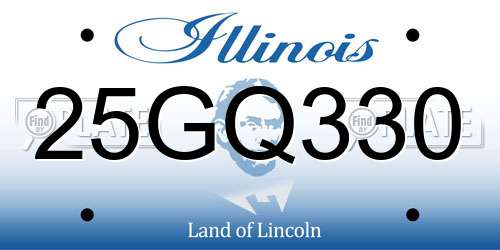 25GQ330 Illinois License Plate
