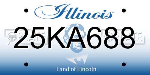 25KA688 Illinois License Plate