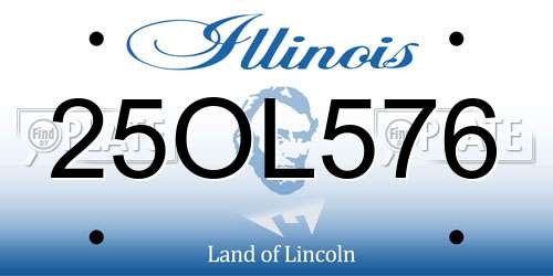 25OL576 Illinois License Plate