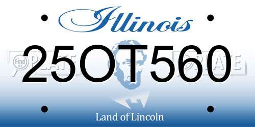 25OT560 Illinois License Plate