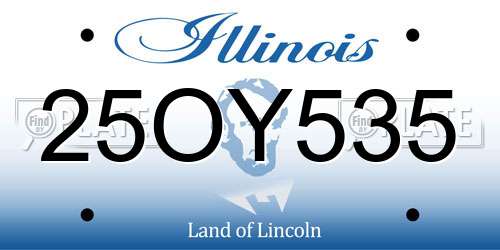 25OY535 Illinois License Plate