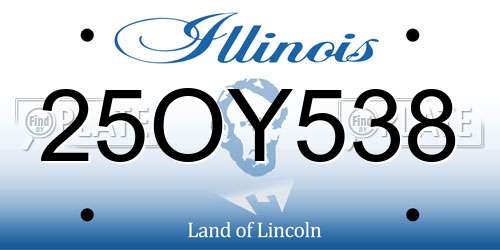 25OY538 Illinois License Plate