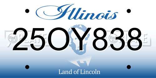 25OY838 Illinois License Plate