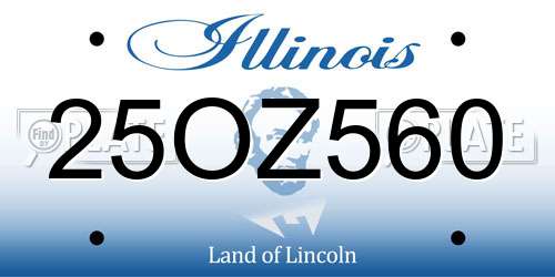 25OZ560 Illinois License Plate