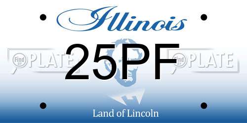 25PF Illinois License Plate