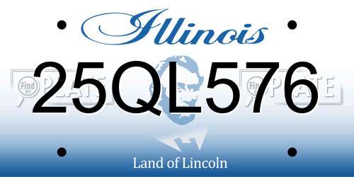 25QL576 Illinois License Plate