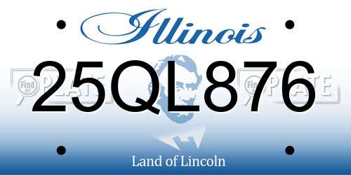 25QL876 Illinois License Plate