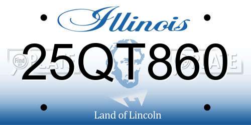 25QT860 Illinois License Plate