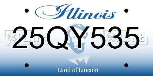 25QY535 Illinois License Plate