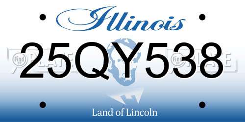 25QY538 Illinois License Plate