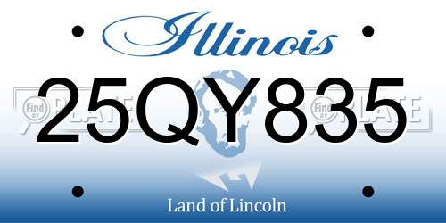 25QY835 Illinois License Plate