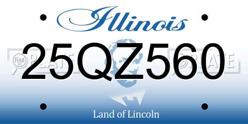25QZ560 Illinois License Plate