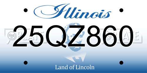 25QZ860 Illinois License Plate