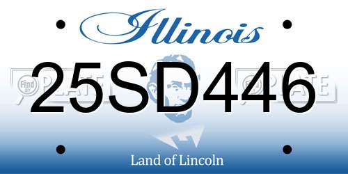 25SD446 Illinois License Plate