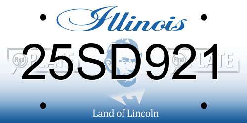 25SD921 Illinois License Plate