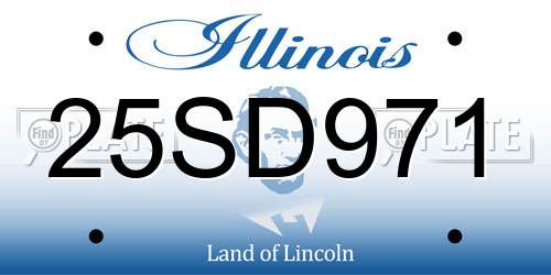 25SD971 Illinois License Plate
