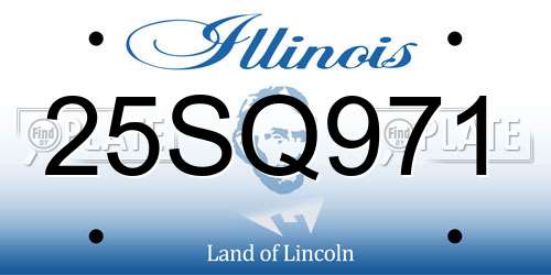 25SQ971 Illinois License Plate