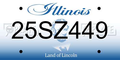 25SZ449 Illinois License Plate
