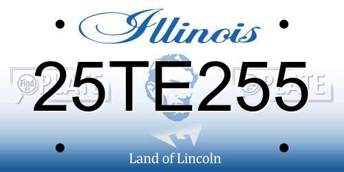 25TE255 Illinois License Plate