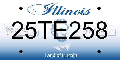 25TE258 Illinois License Plate