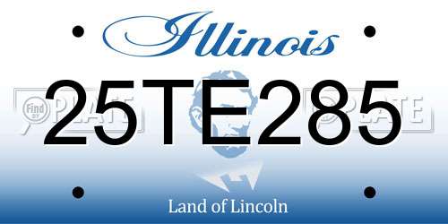 25TE285 Illinois License Plate
